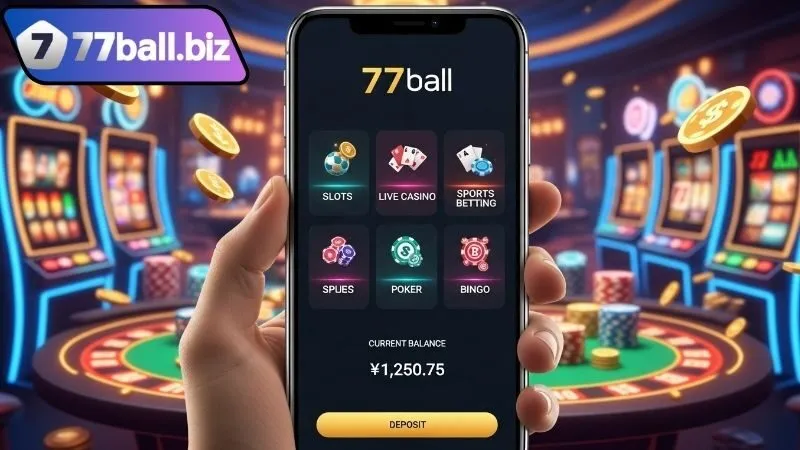 77BALL – Trải nghiệm cá cược hiện đại của nhà cái 77 BALL 218 Kho trò chơi hấp dẫn ở 77BALL